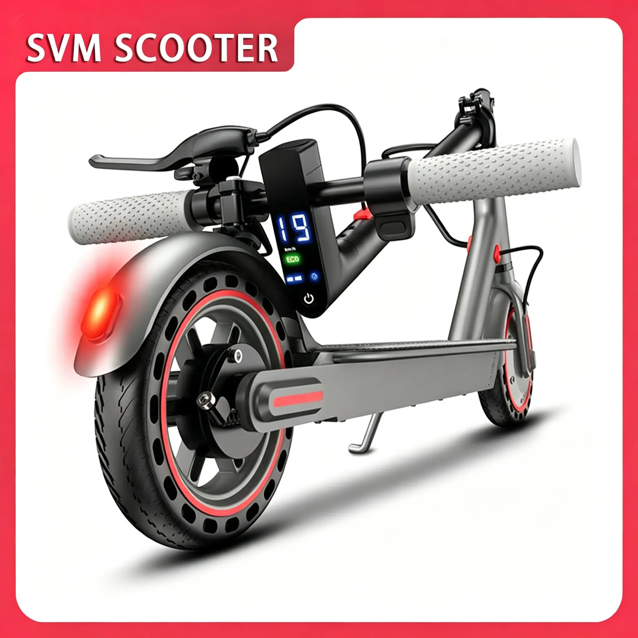 【SVM】Electric Scooter - 350W Motor, 36V Battery, 19mph Max Speed, 4-Speed, 12-15 mi Range, App-Controlled, Dual ABS Brakes, Portable Foldable, Fitness for Everyone, Ideal Gift for Family & Friends