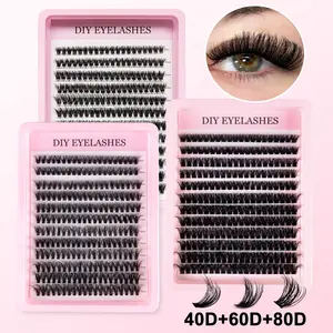 Self-eyelash extension suit, D roll, mixed length 9-16mm, perfect for parties and festivals, easy to operate, durable in design, for family use, Individual Lash Extensions