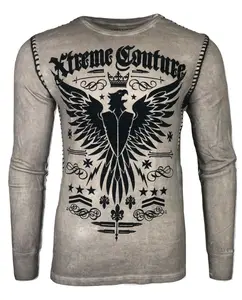 Xtreme Couture by AFFLICTION Men's THERMAL T-Shirt INTENSITY Biker MMA Crewneck Cotton