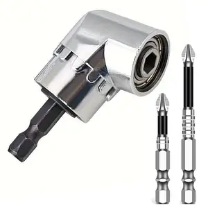 Angle Drill Bit Holder, 1/4 Strong Magnet Right Angle Driver Attachment, 105 Angle Extension Angle Drill Bit Holder, Power Tool Accessories