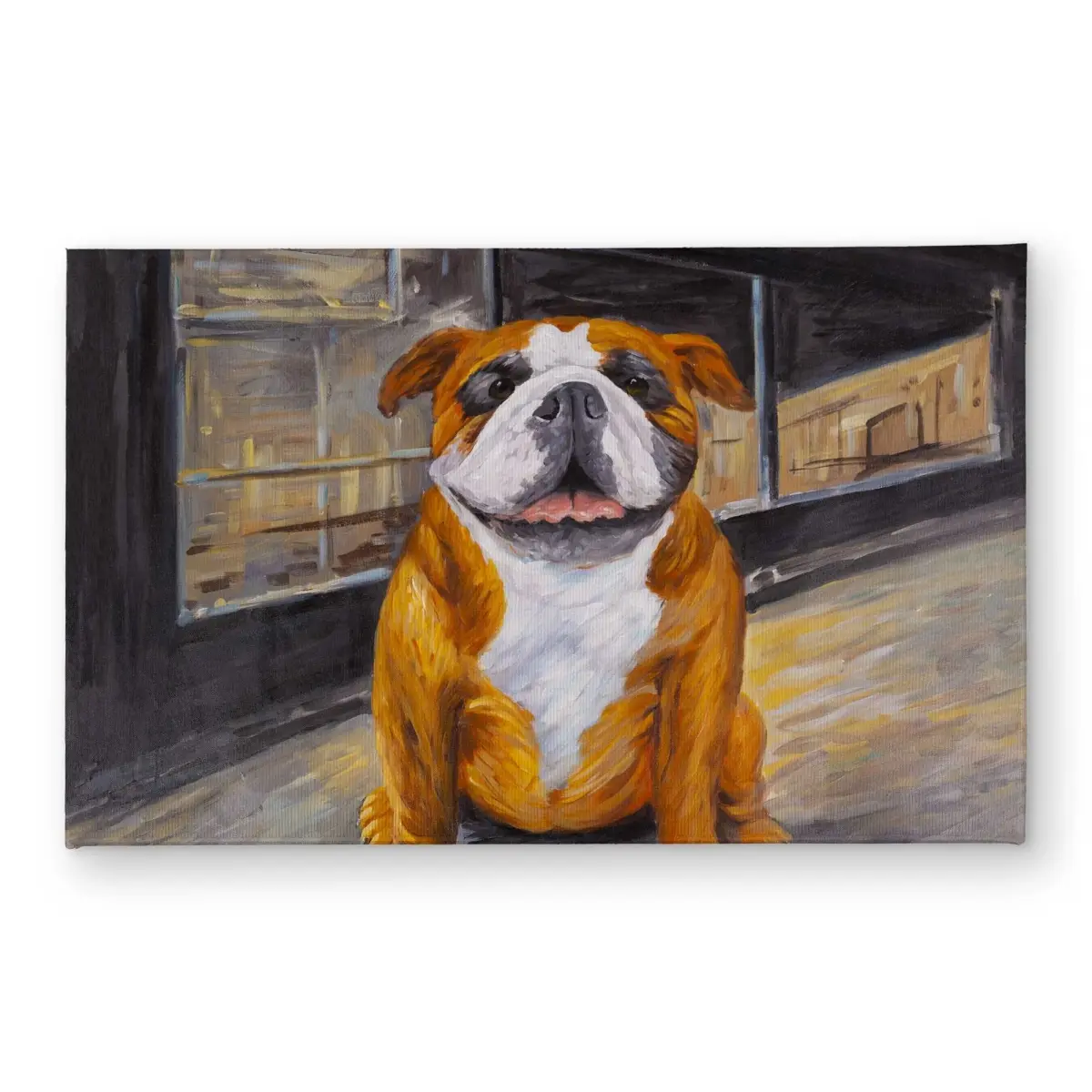 Begin Home Decor CODM2134P6TG7Q 21 x 34 in. Smiling Bulldog Brown Contemporary Indoor & Outdoor Door Mat