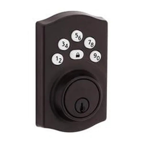 Kwikset 5044475 Powerbolt Rectangle Electronic Deadbolt - Adjustable Entry Door Lock, Venetian Bronze Finish, Lighted Keypad, Wi-Fi Compatible, 1-Year Limited Parts and Labor Warranty, 2 Keyfobs Included