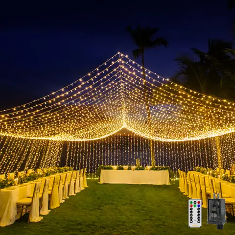 Ollny 262FT 800-LED Low-Voltage 29V Plug-in Waterproof Fairy Lights, 8-Mode Remote-Controlled Outdoor Decorative Lights for Halloween, Holiday Decorations