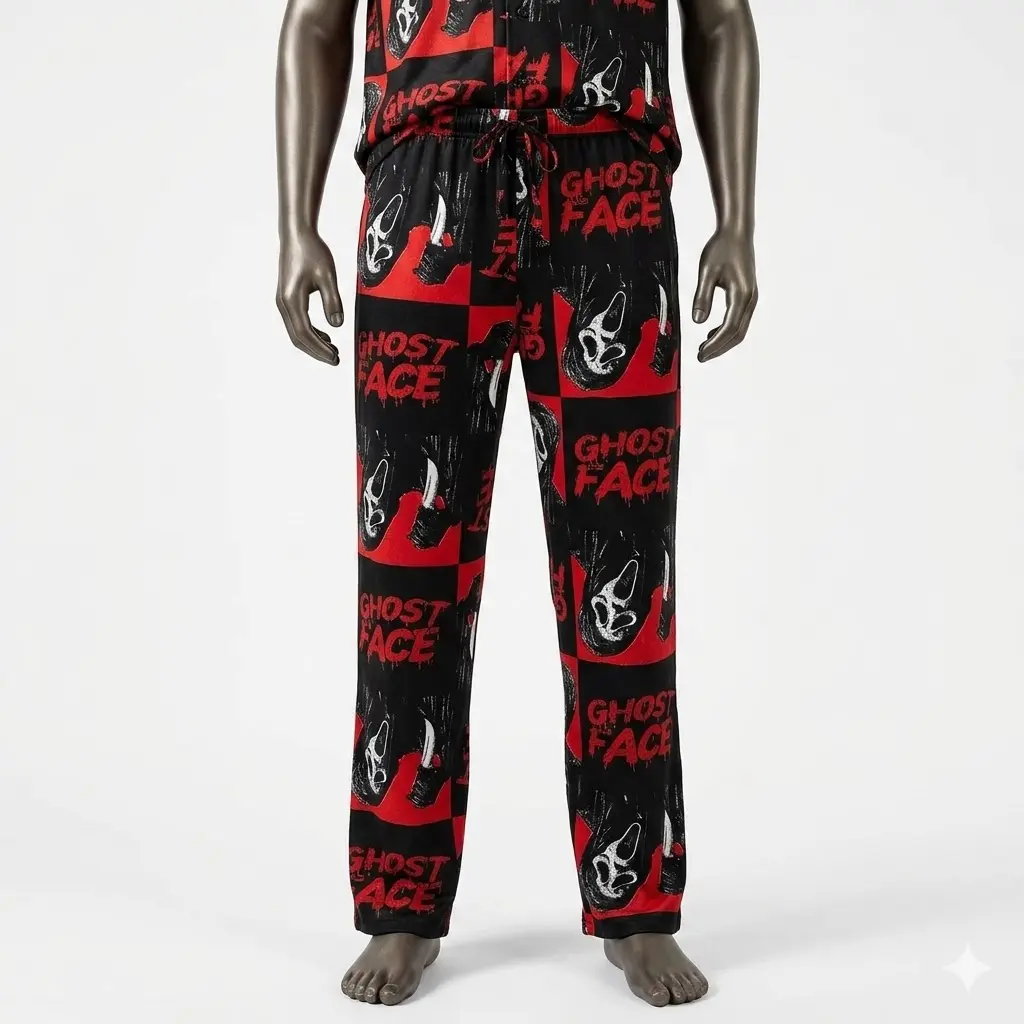 Ghost Face Sleep Pajamas Pants, horror Pajamas, homewear pajama, horror pants, halloween bottom