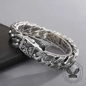 GTHIC Egyptian Cross Trendy Pattern Stainless Steel Bracelet Stylish Unisex Jewelry for Men Daily or Party Wear