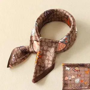 Women's Silk Square Scarf - Summer Sunscreen Accessory, Spring-Autumn Headscarf Shawl, Fashion Neckerchief