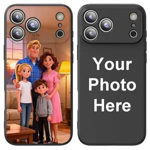 Custom Photo Soft Black Phone Case, Personalized for iPhone 17/ 16/ 15/ 14/ 13/ 12/ 11 Pro Max/ Pro/ Plus, Minimalist & Stylish, Shockproof & Durable, Perfect Gift for Family & Friends on Birthdays, Anniversaries, Valentine's Day, Weddings, Christmas