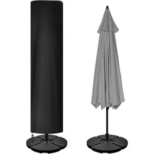 Parasol Cover Large Cantilever Parasol Cover 420D Oxford Fabric for Outdoor Garden Umbrella Heavy Duty with Zip and Drawstring Waterproof for 11ft to 13ft Black (262x89cm)