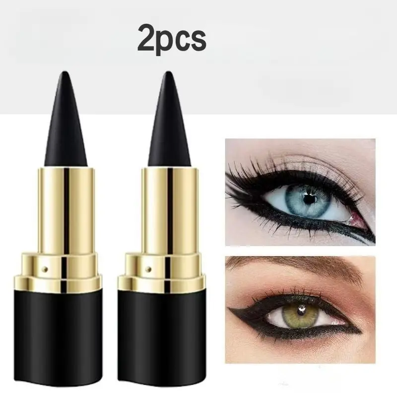 Women's 2-Piece Cool Black Creamy Gel Eyeliner & Lipliner Multi-Pack Set, Smooth Formula for Cat Eye & Smokey Looks, Multifunctional Makeup Kit, Ideal Gift, Daily Pencil Eyeliner, Eye Makeup Products, Powder, Cosmetic, Smokey Eye