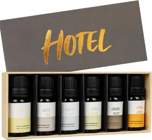 Hotel  Diffuser Oil  Set -  6 x 10 ml, 0.34 fl oz,  Luxury Hotel Essential Oils Diffuser Scents - Inspired by The Hilton, Shangri-La, Four Seasons, Marriott and W Hotel