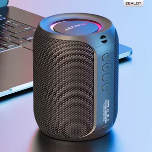 【ZEALOT】15W Portable wireless speaker , high fidelitysound and audio, RGB ambient light, outdoor Bluetoothspeaker surround sound, TWS pairing,long batterylife,supports USB/TF card/AUX/BT smartphones. ldeal choicefor family/car/party/camping/gift giving