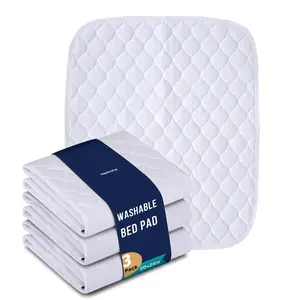 Bed Pads Washable Waterproof 24"x20" (Pack of 3) Incontinence Bed Pads Washable Waterproof Mattress Protector for Adults Kids Pets Moisture Sensitive Silky