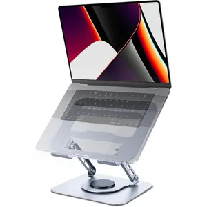 360° Adjustable Ergonomic Laptop Stand – Elevate Your Comfort and Workflow with This Rotating Aluminum Riser, Compatible with Most 10-15.6 Inch Notebooks for an Organized Desk Setup.