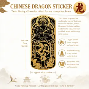 Authentic Eastern Cultural Totem Design Brings Good Fortune & Taoist Blessing Premium Gold Foil Craftsmanship
