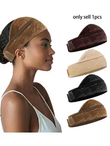 Wide Wig Grip Band for Lace Front Wigs, Velvet Wig Grip Band with Adjustable Hook & Loop Fastener, Soft Headband, Hair Accessory