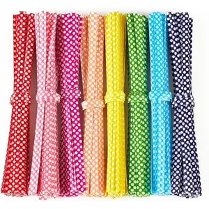 100 PCS 4" Polka-Dotted Bag Twist Ties,Mixed 8 Colors Plastic Twist Ties Bread Bags Ties for Candy Cookies Gift Bags and Decoration