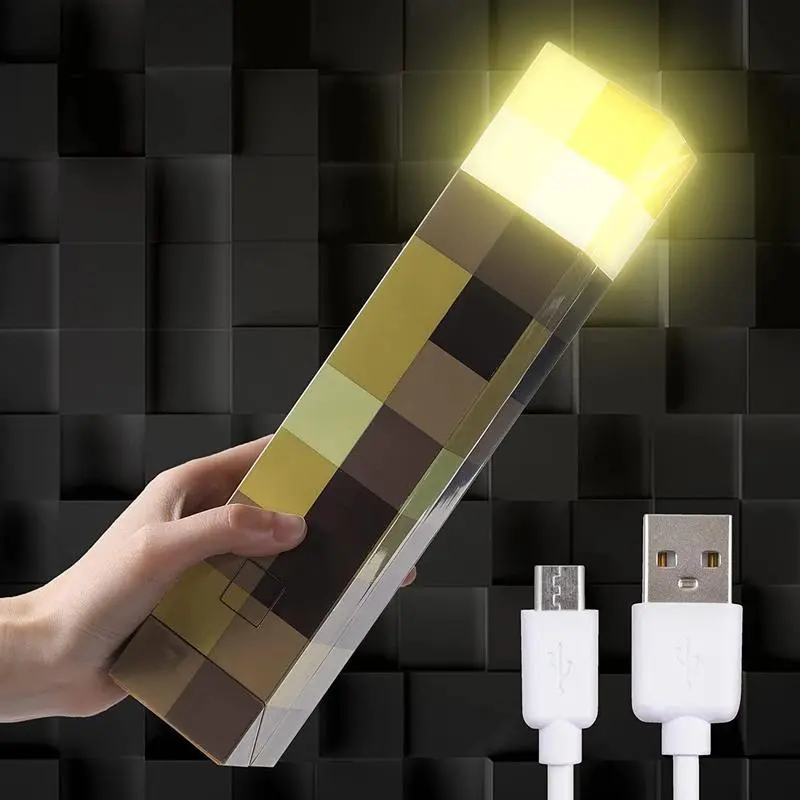Game Style Luminous Wall Lamp Flashlight - USB Rechargeable Night Light, 4 Lights Wall Mounted/Handheld LED Lighting, Kids Bedroom Decoration