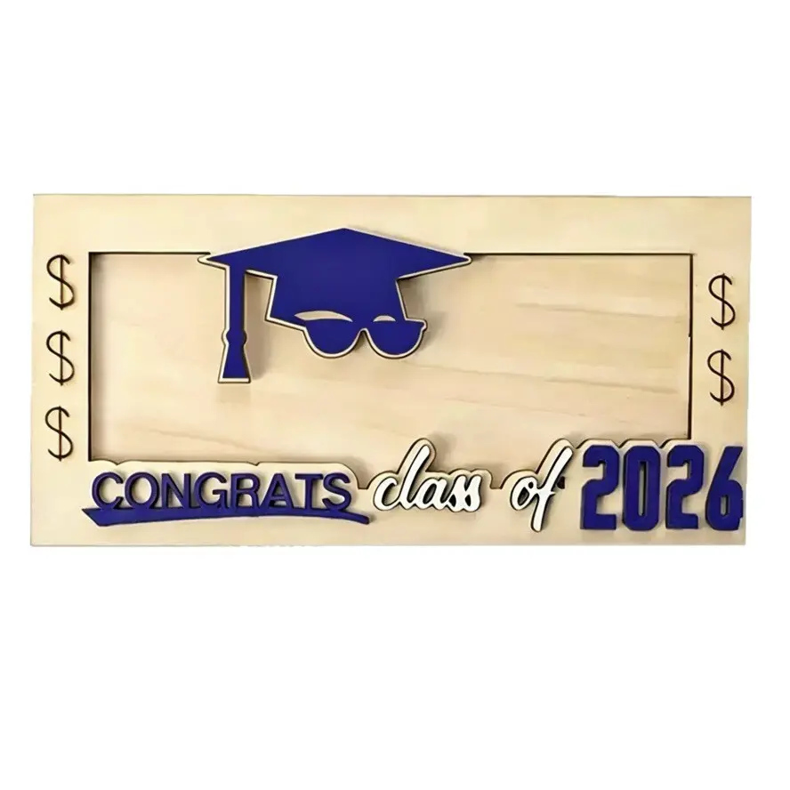 Graduation Memory Frame 2026, Graduation Keepsake Photo Holder, Class of 2026 Wooden Graduation Display Frame, Graduation Sentiment Holder Plaque for High School & College Graduates