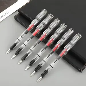 Calligraphy Writing Pen Set,  1 Set  6 Counts Parallel Strokes Calligraphy Art Flat-head Font Pen & 50pcs Black Ink Sacs, Suitable for Gothic Letter Calligraphy Binding Paper, Smooth Writing Pens