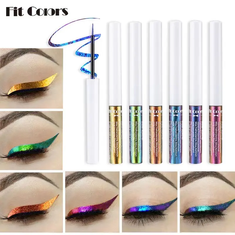 Fit Colors Chameleon Eyeliner Liquid Set, Long-Lasting Waterproof Easy Application, 6-Piece Stage Makeup Kit, Vibrant Color Changes, Eye Makeup Products, Eye Makeup Supplies