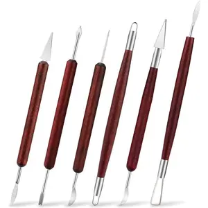 Clay Tools Sculpting for Polymer Air Dry Modeling Clay Beginners & Professionals Ideal for DIY Pottery & Ceramics Tools Double-Sided Polymer Carving Tools Kit (6)