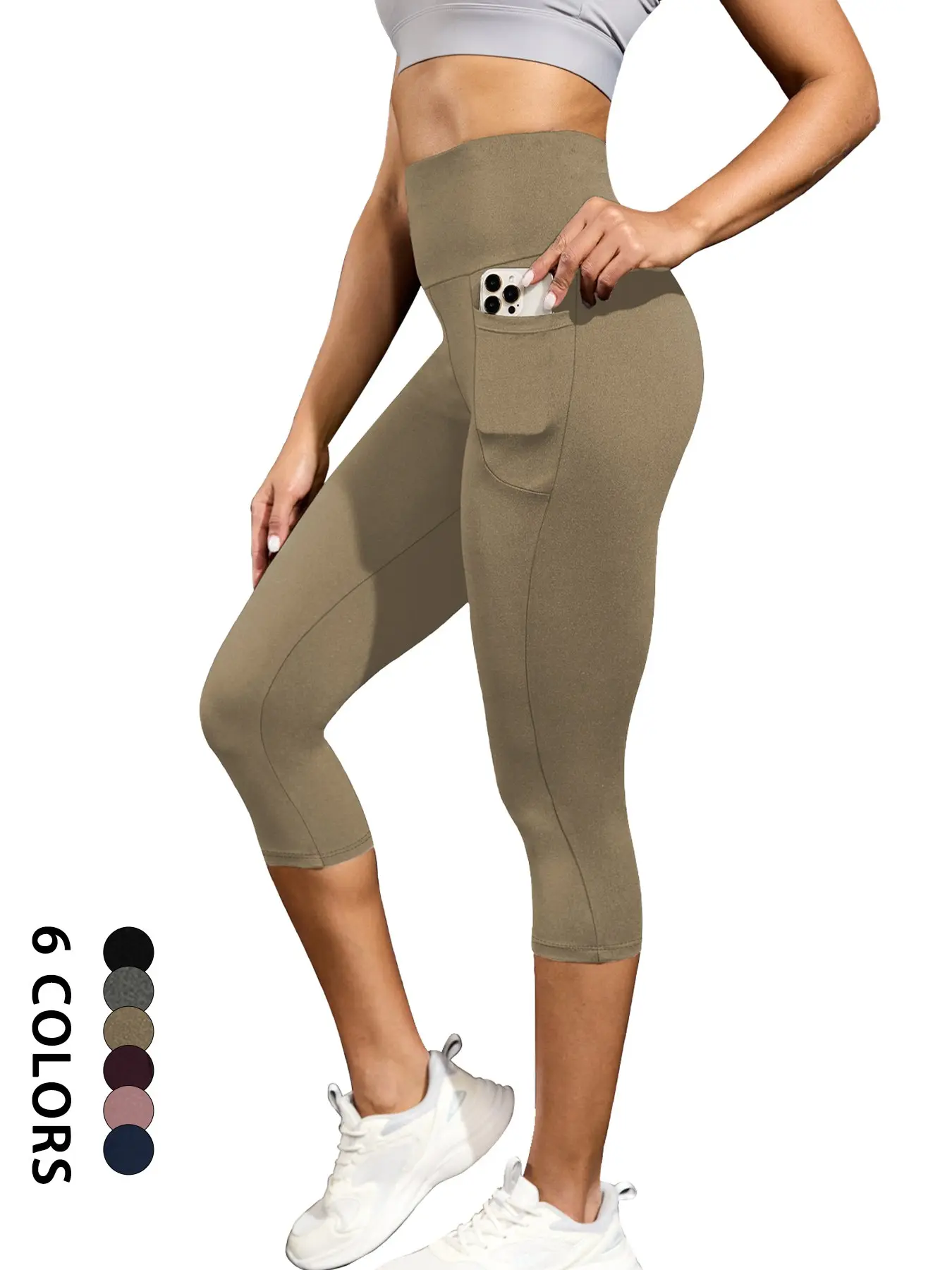Women's Capri Pants with Pockets, High Waist Activewear Design, Super Soft Fabric, Ideal for Workouts & Casual Wear, Perfect for Summer, Fitness Bottoms, High Waisted Sportswear