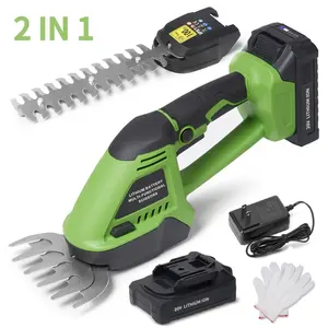 TACKLIFE 20V Cordless Grass Shears Handheld, 2 in 1 Small Electric Hedge Trimmer Battery Operated, Lightweight & Powerful Shrubbery Trimmer for Bush, Lawn, Patio, Tree, Garden, Yard