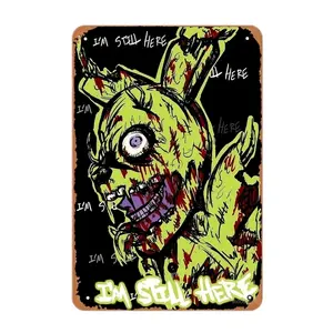 FNAF Five Nightsa Freddy's Springtrap I'm Still Here Metal Sign 8x12
