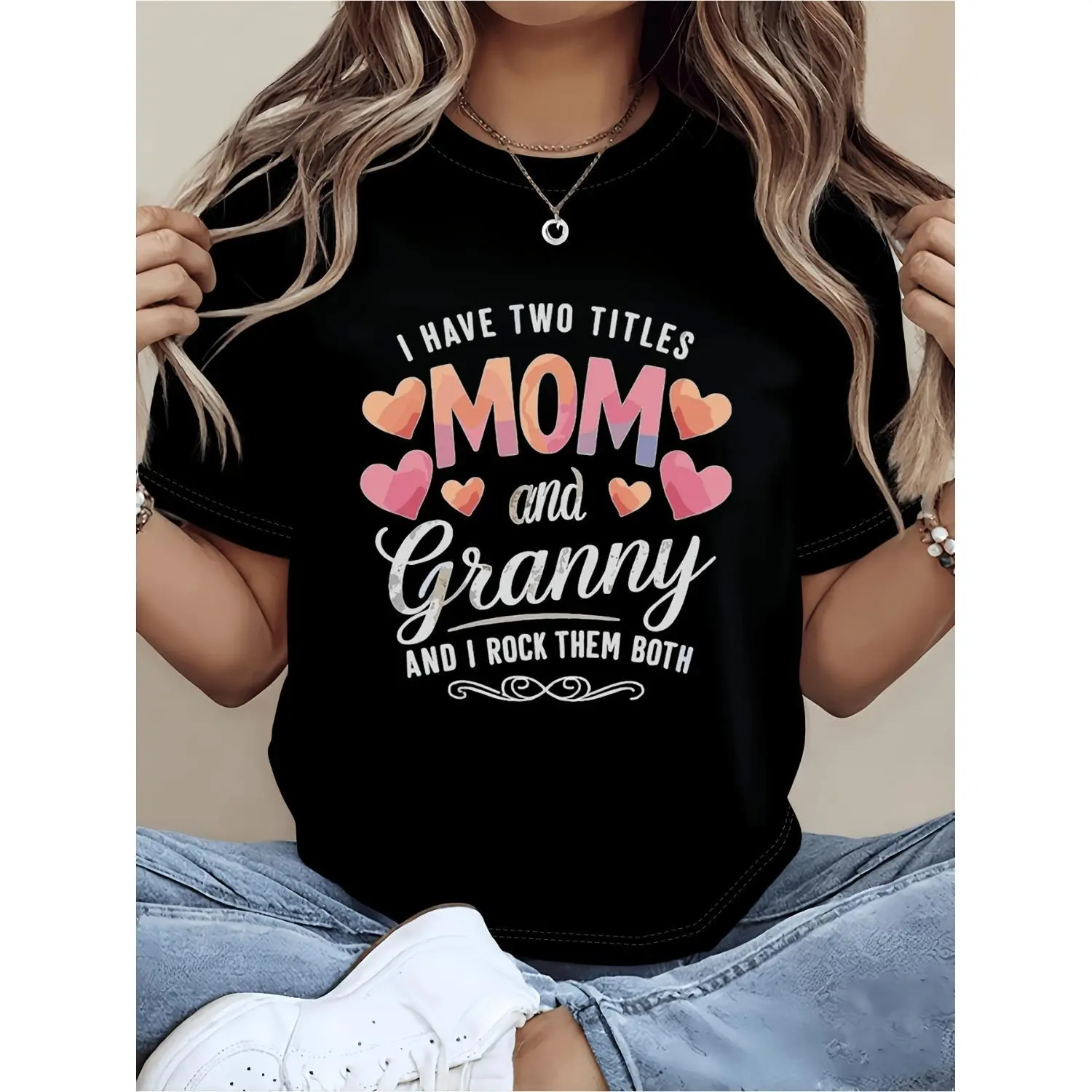 Embrace the Roles of Mother and Grandmother with Comfortably Soft Crew Neck TShirt Celebrating Mother's Day and Offering Local Delivery
