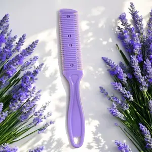 Thinning Small Razor Comb for Hair Styling - Blue Handle with Precision Blades for Easy Cutting and Grooming