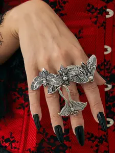 Vintage Gothic Skull Bat Butterfly Ring Set, Personalized Fashion Metal Bee Elements, Women's Daily and Holiday Jewelry, Witchy Jewelry, Stackable Rings, Stacking Rings