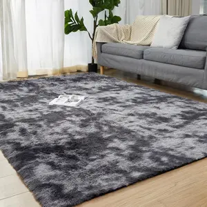 Modern Long Pile Polyester Fiber Rug, Contemporary Rugs, Decorative Area Rug, Rectangular Carpet for Living Room & Bedroom, Home Use, Multiple Sizes Available