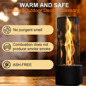 A cross-border new tornado countertop fireplace selling well, square pit table top alcohol fireplace, portable indoor and outdoor real fire fireplace lamp