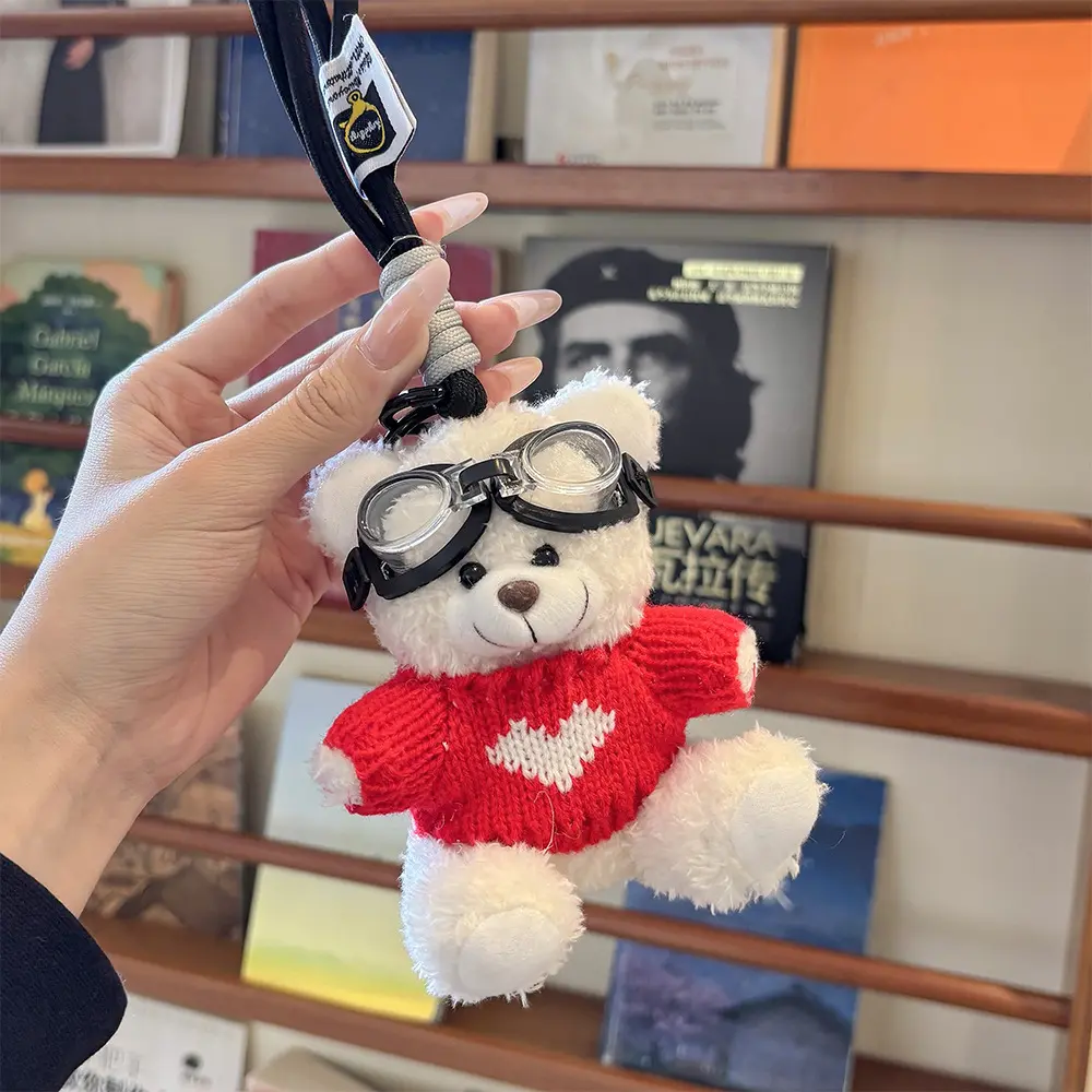 White Bear 1 / With Glasses + Red Dress