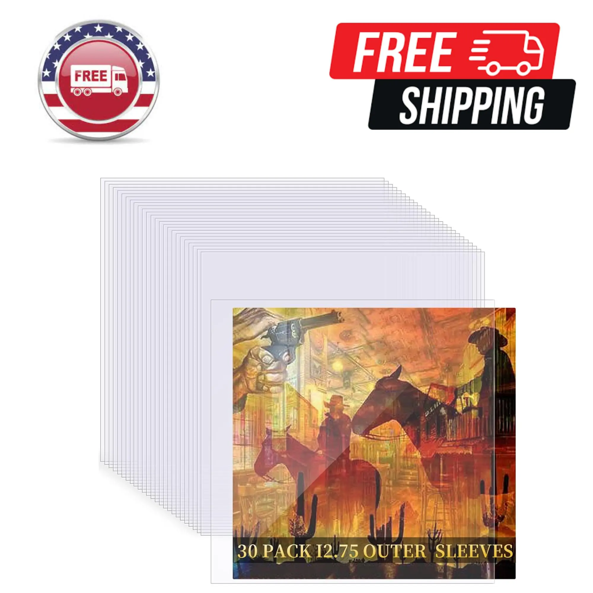 30 Pack 4 Mil Thick Vinyl Sleeves, 12.75" X 12.75" Vinyl Record Sleeve, Clear