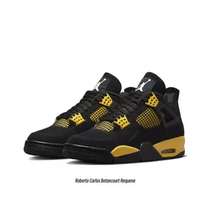 Black and Yellow  Mid-Top Retro Basketball Shoes