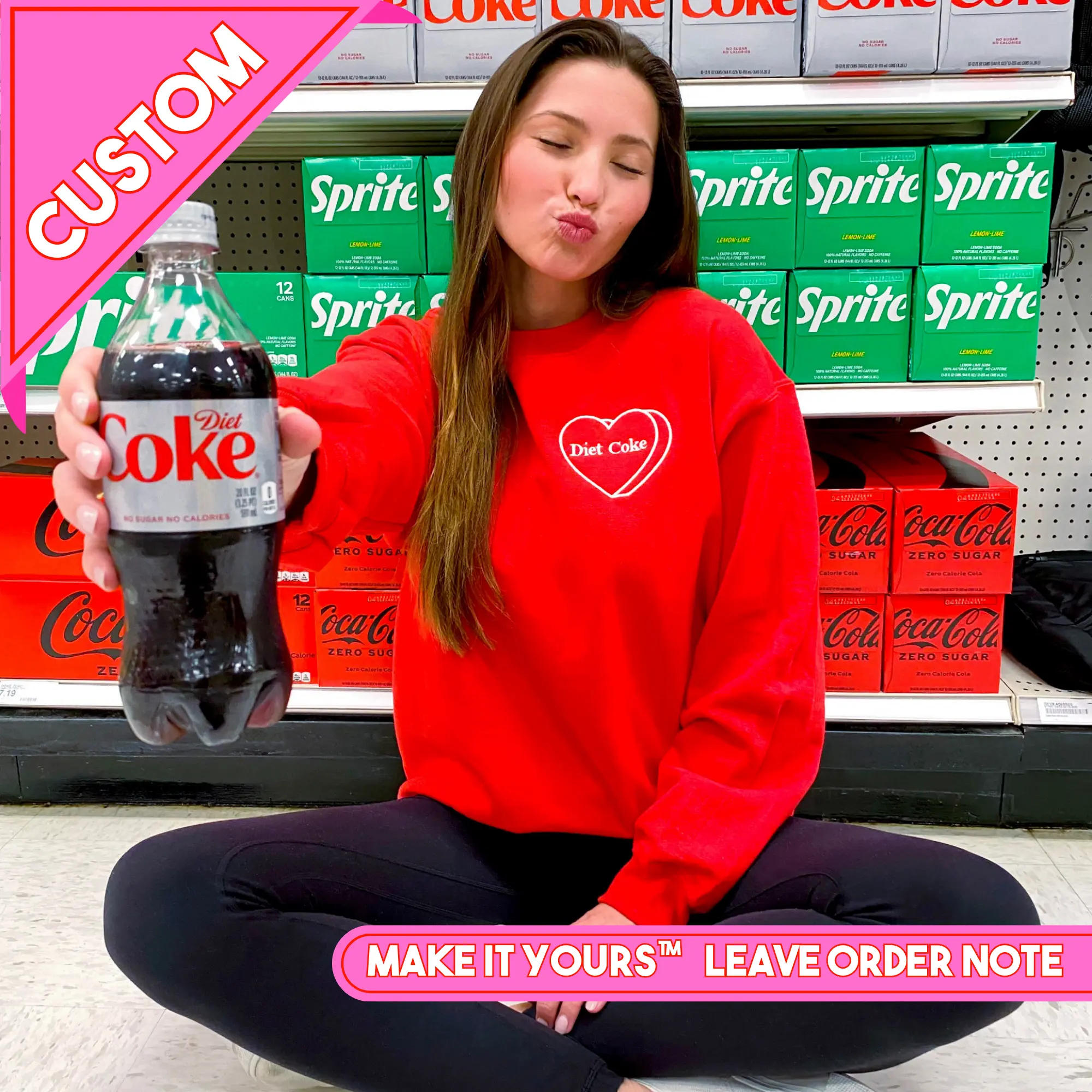 Women's Make It Yours™ 'Candy Heart' Embroidered Long Sleeve Sweatshirt, Casual Style, Comfortable Fabric, Flattering Fit