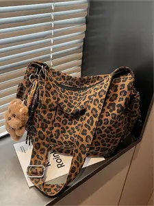 Vintage Leopard Print Shoulder Bag, Casual Crossbody Bag, Simple and Stylish, Perfect for Daily Use, Women's Fashion Accessory