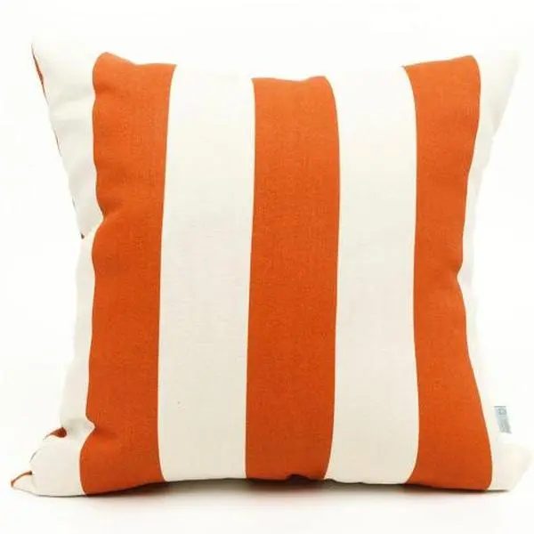 Majestic Home Burnt Orange Vertical Stripe Extra Large Woven Fabric Pillow - Polyester Cover, Plush Fill, Super Loft Recycled Polyester Fiber, UV Protection, Indoor/Outdoor Bedding Accent