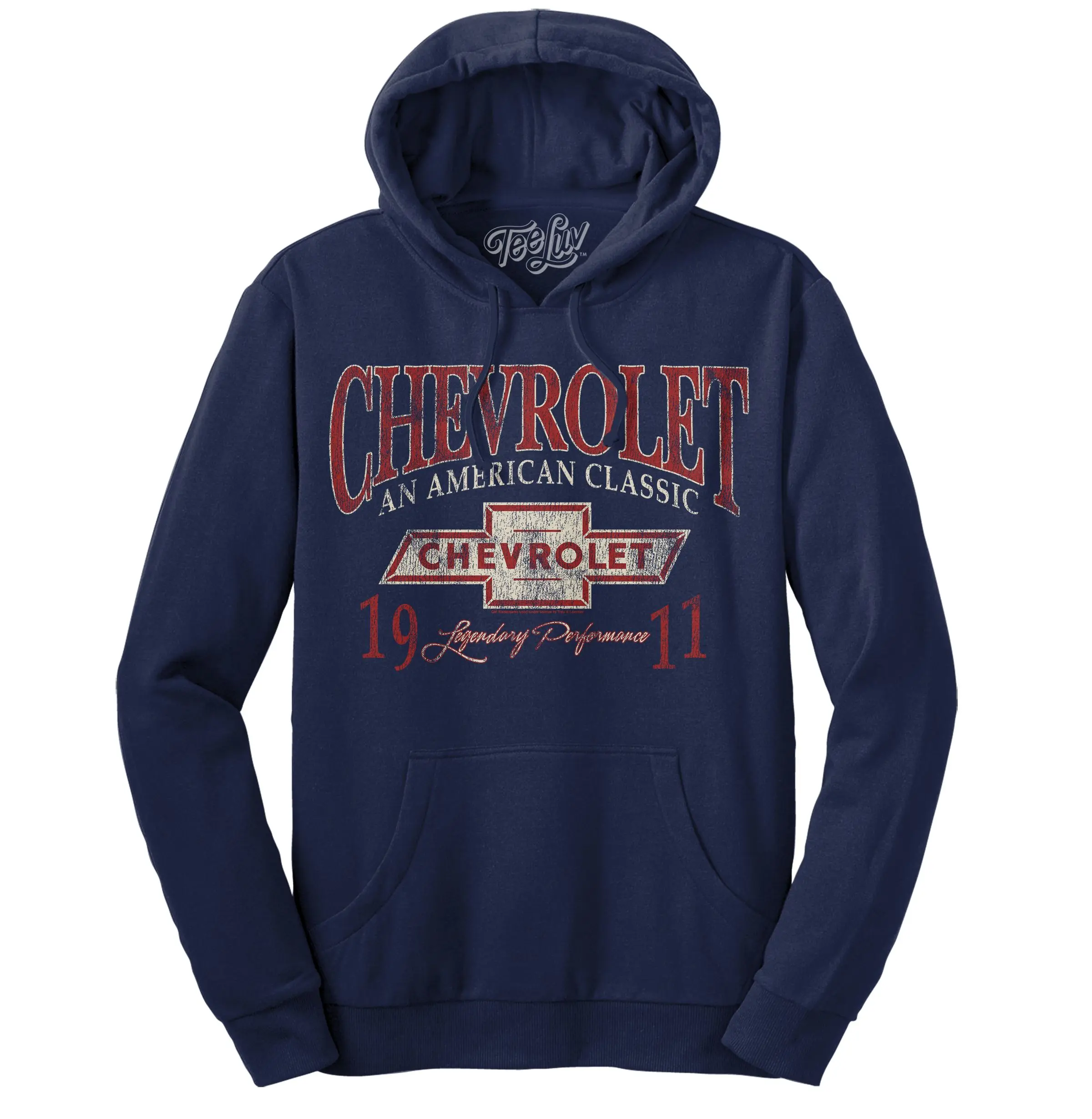 Chevy American Classic Pullover Hooded Sweatshirt - Navy