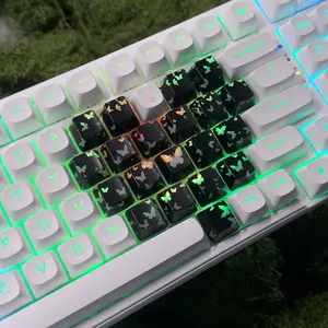 FURYCUBE Butterfly Heart Keycaps 21 Keys Shine Through OEM PBT Keycaps For Mechanical Keyboard Suitable for 60%/75%/80%/90% Layout Keyboard(Only Keycaps, not a keyboard), pc accessory, gamingsetup,