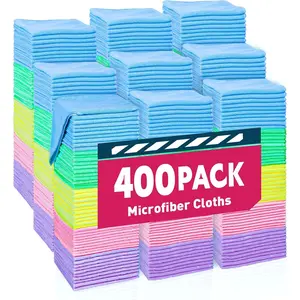 Microfiber Towels Bulk-400 Pack, Cleaning Cloths, Microfiber Towels for , Cleaning Rags 5 Colors  (11.5x11.5 inches)