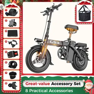 TOOFLY High-Powered 48V 15Ah 740W l foldable l Electric Bike, 14-Inch Tires, Lightweight Electric Bicycle for Adults, 20 MPH Max Speed, Long-Lasting Battery, Commuter Ebike, Folding E-Bike for Travel, Best Electric Bike for Adults, Accessories discbrake