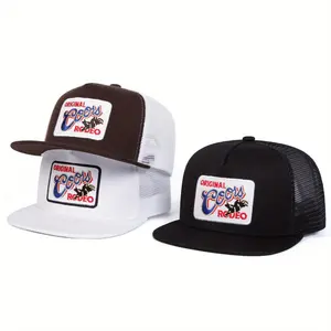 Adjustable Letter Embroidered Hip Hop Hat Mesh Hat Baseball Cap Trucker Hat for Casual Outdoor Use, Unisex Sun Protection