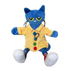 blue cat plush, Stuffed Animal puppets, Cuddly Stuffed Animal, finger puppets, plush animal hand puppets, hand puppets for storytelling and role - playing. Animal gloves, winter hand - warming gloves. Birthday gifts, festival gifts
