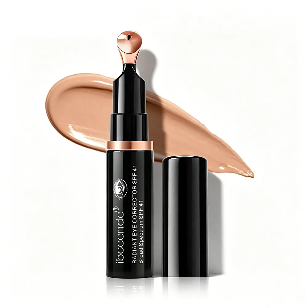RADIANT EYE CORRECTOR SPF 41, Concealer Stick, Hydrating Eye Serum Peach-Tone Color Corrects Dark Circles, Cooling Massage Tip Reduces Puffiness, Pump Dispenser, Ideal for Tired Skin Daily Use
