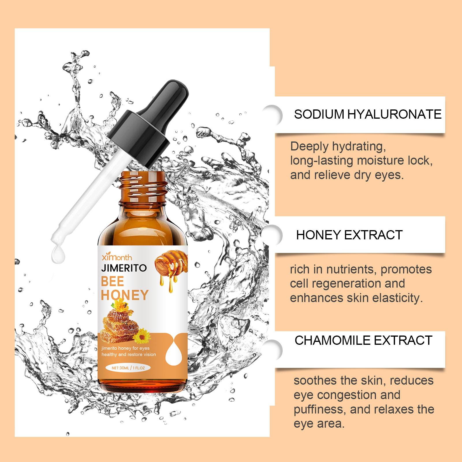 Jimerito Honey For Eyes [Ximonth] Perfect for dry eyes, eye floaters, and sticky eye build-up. This fast-acting daily eye care solution helps soothe dryness, refresh tired eyes, and nourish the delicate eye area| honey eye serum