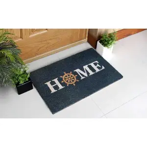 White Home with anchor Doormat