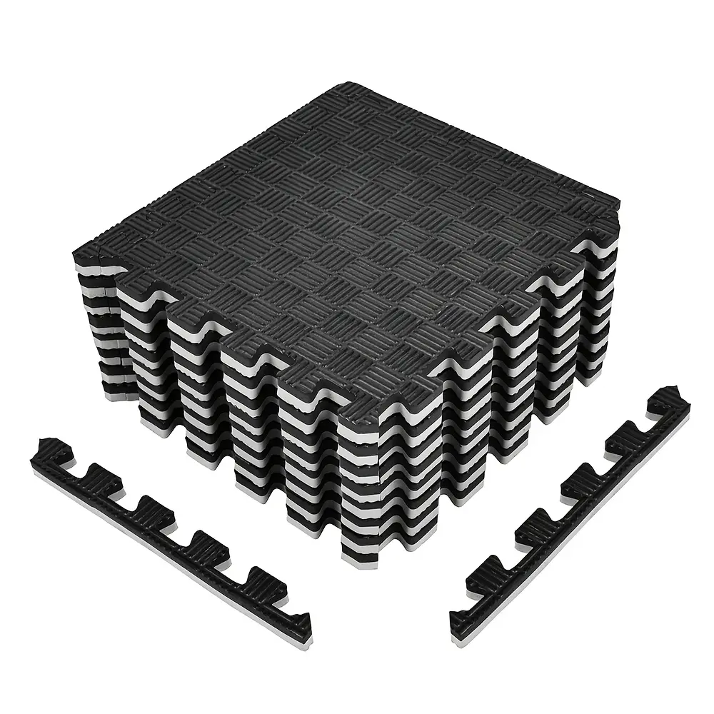 24pcs Heavy-Duty Interlocking Rectangle EVA Foam Floor Tiles - 3/4-in Thick Indoor Puzzle Gym Mats, Non-Slip Reversible, Suitable for Home Gym, Yoga, Dance Fitness Flooring, Thickened