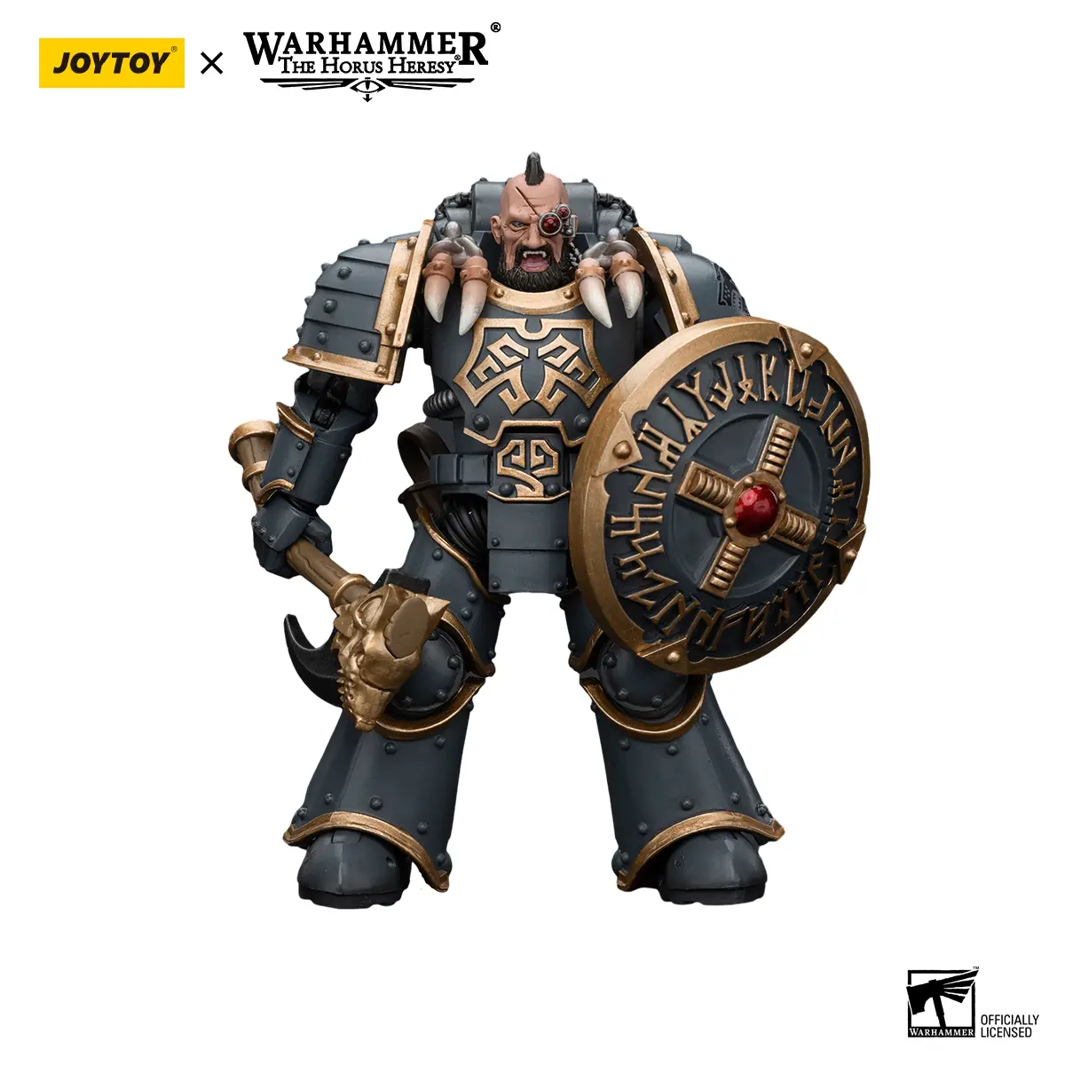 JOYTOY Warhammer Non-Toxic Action Figure, 1/18 Scale Space Wolves Grey Slayer Pack Huscarl, Collectible Toy Figure JT7387, Non-Toxic Action Figures